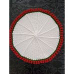 Hira El Sanatları Buket Çiçek - Gül Buketi Battaniye - El Örgüsü - Şal - Gül Motifli - Çiçekli Battaniye -Sihirli Şal - 50 x 50 cm - Beyaz - Kırmızı - Yeşil