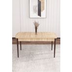 Hira Rozza Serisi 80x132 Açılabilir MDF Metal Ayaklı Meşe Masa Kahve Ayak Mutfak Masası,Yemek Masası