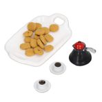 Hiraith 1:12 Dollhouse Kurabiye Kahve Seti Bebek Evi Için Gerçekçi Minyatür Yiyecek, Romantik Ortam, Tatil Hediyeleri, Reçine Malzeme