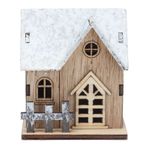 Hiraith Dollhouse Noel LED Ahşap Ev, Çocuklar Için DIY Aydınlık Minyatür Dollhouse, Kompozit Ahşap, 9,5 X 8,1 X 7,1 Cm