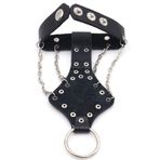 Hiraith Mini Eldiven, Punk Rock Gotik Tarzı İskelet El, Zincir Bağlantılı, Cadılar Bayramı Cosplay Için, Uniseks, Alaşım PU, 21.5x14.3cm (Siyah)