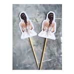 Hiras Dizayn 12 Adet Bride To Be Gelin Düğün Pasta Süsü Cupcake Süsü Gelinlik Kına Bekarlıga Veda 8 cm