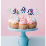 Hiras Dizayn 15 Adet Deniz Kızı Mermaid Doğum Günü Süsü Pasta Kürdanı 5-6cm Cupcake Pasta Süsü