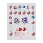 Hiras Dizayn Denizkızı Mermaid Pasta Süsü Doğum Günü Süsü Pasta ve Cupcake Kürdanı 12 parça Pasta Süsleme
