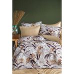 Hiros 210 Tc (83 Tel) Pamuk Saten Nevresim Takımı Tek Kişilik - Krem - 160 x 220 cm