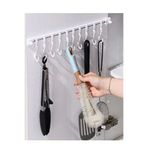 HİROS'H Yapışkanlı Portatif Mobilya Duvar Dolap Banyo Organizer Askılık 10 Kancalı