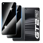 Hirshen [2 adet] Realme Gt2 Pro Panzer için paravan koruma camı koruyucu folyo, gözetleme önleyici mahremiyet koruma folyosu, 9H sertlik, çizilmez, kabarcık oluşturmaz, casus yapmaz