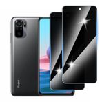 Hirshen [2 adet] Redmi Note 10 4G için paravan koruyucu folyo, zırhlı koruma camı, gözetleme önleyici mahremiyet koruma folyosu, 9H sertlik, çizilmez, kabarcıksız, casus yapmaz