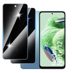 Hirshen [2 adet] Redmi Note 12 5G için paravan koruyucu folyo, zırhlı koruma camı, gözetleme önleyici mahremiyet koruma folyosu, 9H sertlik, çizilmez, kabarcıksız, casus yapmaz