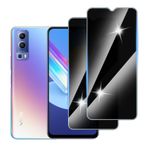 Hirshen [2 adet] Vivo Y72 5G zırhlı koruma camı için görüş koruma folyosu, gözetleme önleyici mahremiyet koruma folyosu, 9H sertlik, çizilmez, kabarcıksız, anti spy