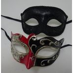 HIS N HERS SİYAH KIRMIZI & GÜMÜŞ TİYATRO MÜZİK NOTLARI/SENARYO VENETİYAN MASKE KARNAVAL PARTİ ÇİFTLER IÇIN GÖZ KÜRESEL MASKELER