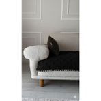Hisar Home Bohem Çizgili Ponponlu Koltuk Kanepe Çekyat Örtüsü 90X200 - 90 x 200 cm - Siyah