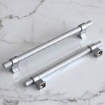Hisar Krom Renk Metal Kulp 192 Mm Tirtikli Desen Mobilya Cekmece Mutfak Dolabi Dolap Kulplari Kulbu