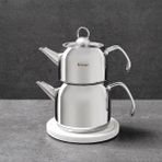 Hisar Satürn Midi Çelik Çaydanlık Cam Kapak - Inox