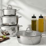 Hisar Teos Inox 8 Parça Çelik Tencere Seti