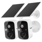 Hiseeu Güneş Güvenlik Kameraları Kablosuz Açık 2 Paket, Ev Gözetleme için Akülü 3K 4MP wifi Kameralar, PIR/AI Hareket Algılama, Su Geçirmez, Renkli Gece Görüşü, Bulut/SD Depolama