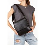 Hit Bag Hakiki Deri Unisex Omuz Çapraz Çanta - Siyah