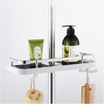 Hitfoni Banyo Raf Duş Depolama Raf Tutucu Şampuan Sabun Kutusu Beyaz - Siyah