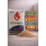 Hitit Biopelet 20KG Çam Pelet Yakıt %100 Doğal Tutuşturucu Yüksek Isı Verimi ile Düşük Kül Oranı - 1 Adet - Ahşap Rengi