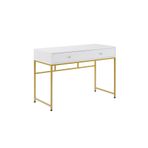 Hitit Dekorasyon Beyaz Gold Metal Çalışma Masası Serenity