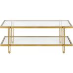 Hitit Dekorasyon Dolores Beyaz Gold Metal Orta Sehpa