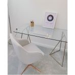 Hitit Dekorasyon Drec Gold Metal Cam Çalışma Masası - Belirtilmemiş - Şeffaf
