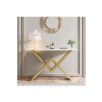 Hitit Dekorasyon Fiona Gold Metal Beyaz Dresuar