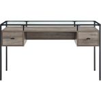 Hitit Dekorasyon Gianna Siyah Metal Çalışma Masası - 76 x 140 cm - Akçaağaç