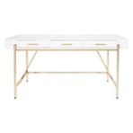 Hitit Dekorasyon Mandy Gold Metal Beyaz Çalışma Masası - 160 x 75 x 76 cm