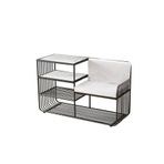 Hitit Dekorasyon Rebeca Siyah Metal Benç Ayakkabılık Siyah 45 x 45