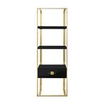 Hitit Dekorasyon Rihanna Gold Metal Siyah Kitaplık & Raf Gold1
