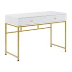 Hitit Dekorasyon Serenity Beyaz Gold Metal Çalışma Masası - 120 x 55 x 80 cm