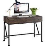 Hitit Dekorasyon Sophia Siyah Metal Kahve Çalışma Masası - 75 x 110 cm