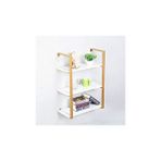 Hitit Dekorasyon Tasnia Gold Metal Ahşap Duvar Rafı 60cm 3 Katlı