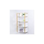 Hitit Dekorasyon Tasnia Gold Metal Ahşap Duvar Rafı 60cm 4 Katlı