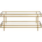 Hitit Dekorasyon Yashira Gold Metal Cam Orta Sehpa