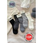 Hitit Socks Kadın 5 Çift Premium Kalite Dantel Kalp Desenli Çift Katmanlı Soket Çorap - 35 - 42 - Asorti