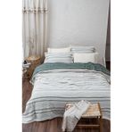 Hivda Çift Kişilik Yatak Örtüsü %100 Organik Pamuk Müslin Dolgulu Yeşil 240X260 Cm