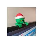 hivhestın 2'li Set! Monitör Üstü Yılbaşı Temalı Grinch 3D Baskı Dekoratif Figür (10 cm) - PLA Malzeme