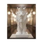 hivhestın ext(Monark Taçlı Aslan Biblo (18 cm) - Beyaz/Siyah 3D Yazıcı Baskı Dekorasyon Ürünü) Beyaz