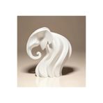 hivhestın Modern Dalgalı Fil Heykeli (11 cm) | Minimalist Ev Dekorasyonu | PLA Malzeme.3D Baskı Beyaz