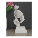 hivhestın Suskunluk Heykeli - Modern Sanat Beton Görünümlü 3D Baskı - 25 cm Beyaz