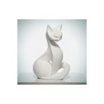 hivhestın Zarif Kedi - Minimalist Heykel - 11 cm - 3D Baskı Beyaz