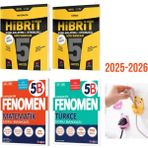Hız Yayınları 2026 5.sınıf Hibrit Matematik + Türkçe +Fenomen 5b Mat+5b Türkçe Soru Bankaları Set Ayıcık Fiş Tutucu Hediye