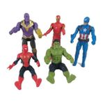 Hızır Oyuncak Avengers 5'li Figür Karakter Seti Örümcek Adam Thanos Hulk Kaptan Amerika Iron Man 15 cm