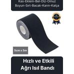 Hızlı Etkili Siyah Bel Diz Omuz Boyun Sırt Bacak Kas Eklem Kinezyo Ağrı IsıI Bandı 5cm x 5m