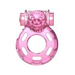 Hızlı Express Bear Pink Güçlü Titreşimli Süper Silikon Penis Halkası Yüzüğü