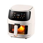 Hızlı Hava Sirkülasyonlu 6 Litre Akıllı Görünür Fırın Hava Fritöz, 1350W Dijital Multicooker, Yağsız Ve Az Yağlı Sağlıklı Pişirme Için Beyaz
