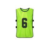 Hızlı Kurutma Futbol Pinnies, 12 PCS Yetişkin Futbol Takımı Formaları Spor Eğitimi Numaralı önlükler, Basketbol, Hokey Eğitimi Için Parlak Renkli Tasarımla Yelek (Floresan yeşil kırmızı)