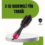 Hızlı Kurutma ve Hacim Artırıcı Elektrikli Saç Fırçası, Parlak ve Dolgun Görünüm - Altın - Seçenek 1